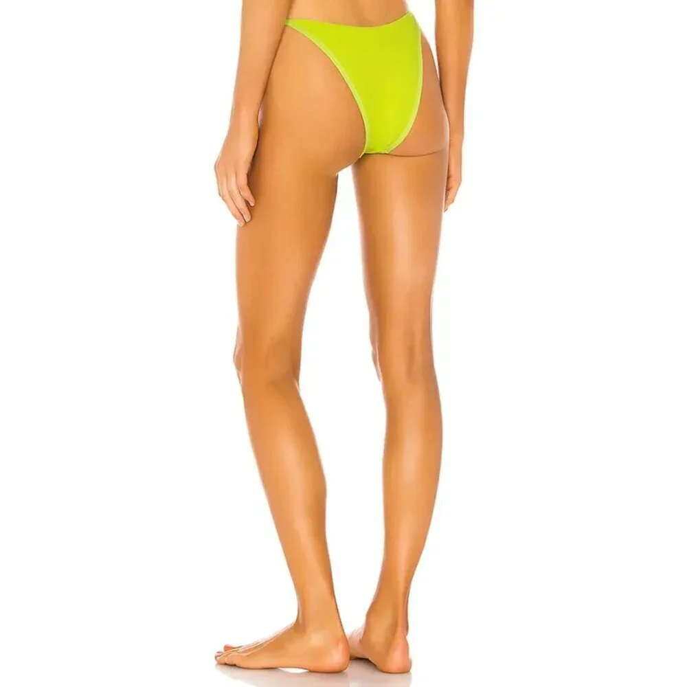 NWT l*space Jay Ribbed Bitsy Bikini Bottom in Green Sz. S
